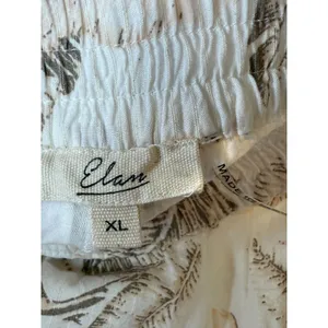 Elan Maxi Skirt Women XL Beige Lima Leaf Print Tiered Boho TP4152 New thumbnail 4