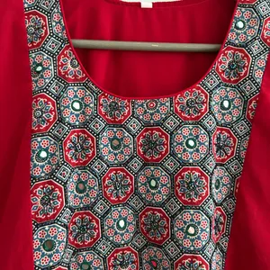 Indian Dress Partywear Red Blue Size XXL thumbnail 2