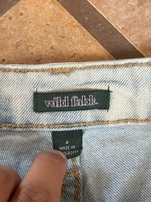wild fable Light Wash highest rise Denim High-Rise Frayed Hem Shorts thumbnail 3