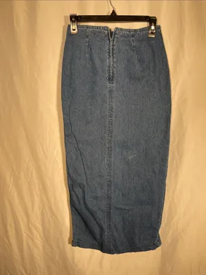 Afrm Revolve Womens Denim Midi Skirt Exposed Leg 24 thumbnail 3