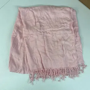 Adult light pink tassel thin knit fashion wrap around scarf basic‎ casual warm thumbnail 1