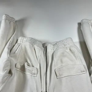 Aerie Womens Cropped Hoodie Sweatshirt Full Zip Pockets Size Medium White‎ thumbnail 3