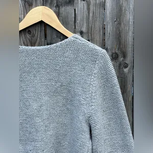 COMMENSE Crew Neck Bow Knit Top Gray Size M thumbnail 4