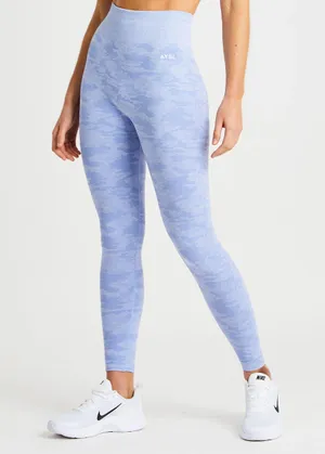 blue camo seamless leggings thumbnail 4