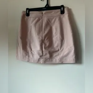 Express Blush Pink Faux Mini Skirt with Lace-Up Front – Size 6 thumbnail 5