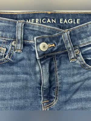 American Eagle Outfitters Dark Blue Denim Jean Shorts thumbnail 3