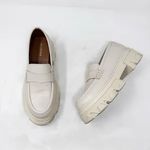 [Alohas] Cream Trailblazer Chunky Heel Penny Loafers Genuine Leather Sz 10 EU 40 thumbnail 3