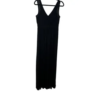 BCBGeneration Black Lace Insert Trim Wedding Guest Maxi Evening Gown Dress Sz‎ 8 thumbnail 4