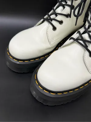 DR. MARTENS Jadon White Leather Chunky Platform Lace Up Boots Women’s Size US 9 thumbnail 2
