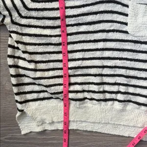 Alex Mill Clifford Sweater in a black and ivory striped Small thumbnail 10