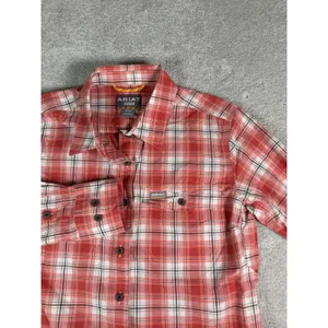 Ariat Rebar Made Tough DuraStretch Womens Work Shirt Red Plaid Long Sleeve M thumbnail 2