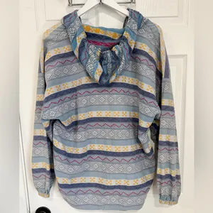 Vintage Beach V Neck Cotton Embroidered Boho Hippie Free Size Hooded Pullover thumbnail 4