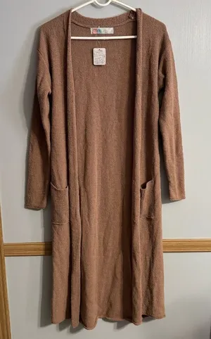 Free‎ People Beach Brown Duster Cardigan Size XS thumbnail 1