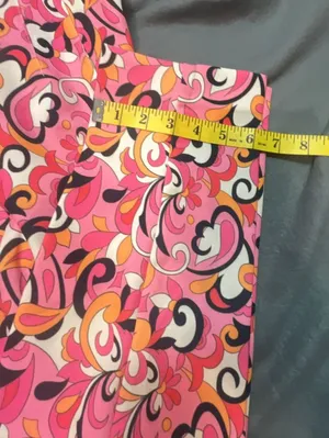Zara Paisley and Floral 70s Style Dress Pants Pink Orange White Black Size XS thumbnail 10