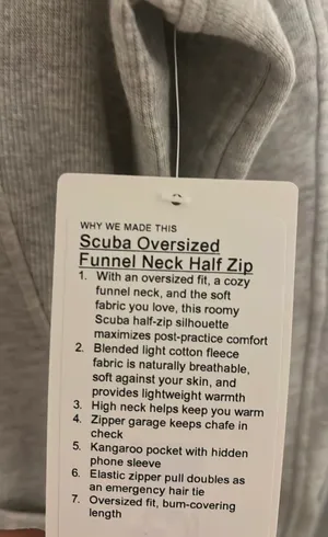 Lululemon Scuba Oversized Funnel - Neck half Zip Long thumbnail 3