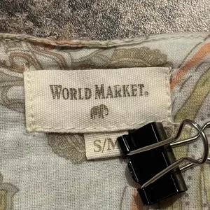 World Market Top Floral Paisley Boho Cottage Prairie Peasant Puff Sleeve S/M thumbnail 4
