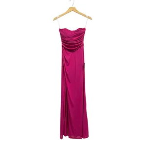 Lulus Epitome of Allure Fuchsia Mesh Strapless Ruched Maxi Dress size S NWT thumbnail 7