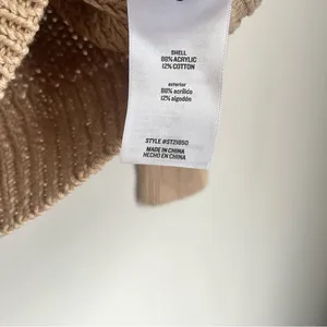 Francesca’s NWT Anita Knit Quarter Zip Pullover Sweater Size Small Tan thumbnail 5
