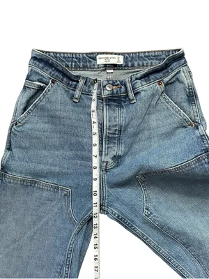Abercrombie & Fitch Curve Love The Dad High Rise Double Knee Straight Jeans Sz 4 thumbnail 7