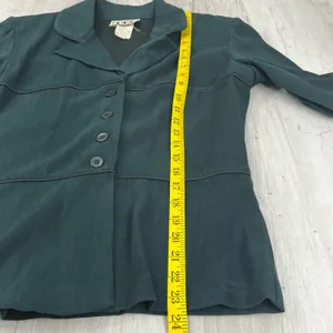 American Vintage Vintage 90s Y2K DBY Green Suede Notched Collar Button Blazer 7/8 thumbnail 10