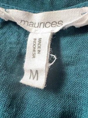 Teal V-Neck Long Sleeve Women's Blouse Sz M thumbnail 4