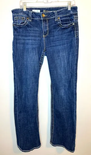 KUT from the Kloth Natalie High Rise Bootcut Short Jeans 10S Dark Wash thumbnail 1