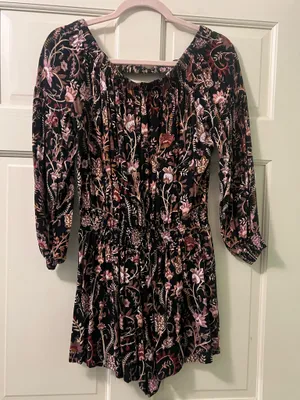 Free People Off-The-Shoulder Romper thumbnail 1