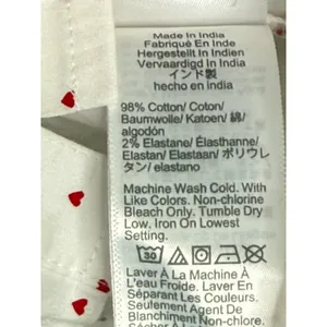 J.Crew Cotton Poplin Ruffle Heart Print Button Down LongSleeve Shirt M White Red thumbnail 9