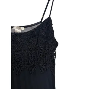 Flora Black Lace Bodice Slip Dress Witchy Whimsigoth Dark Romantic Womens Medium thumbnail 13