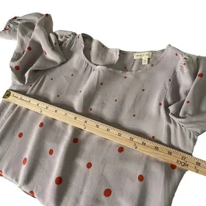 Anthropologie Retro Mod Twee Drop Waist Ruffle Hem Polka Dot Mini Dress Size 4 thumbnail 7