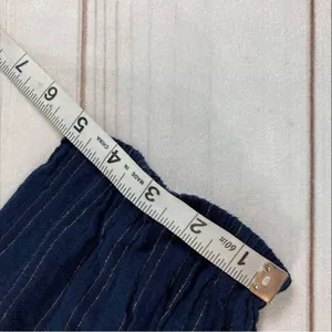 Anthropologie Maeve Navy Striped Long Sleeve Keyhole Back Pleated Blouse Size M thumbnail 7