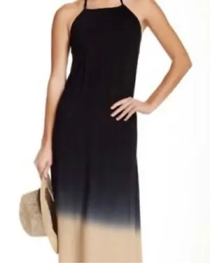 La Blanca navy ombré halter maxi dress size m thumbnail 1