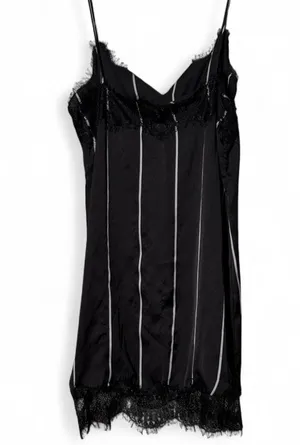 Mango Black and White Striped Lace Chemise thumbnail 5