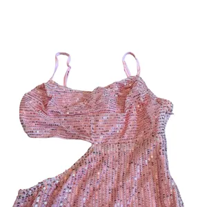 Just Quella Pink Sequin Mini Dress Cutout Spaghetti Strap Cocktail Small NWT thumbnail 2