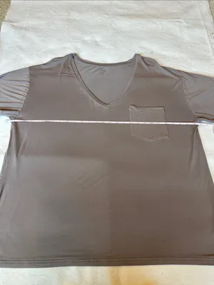 Kyte Baby Women’s Short Sleeve Bamboo V-Neck Pocket T-Shirt - Gray/Plum XXL thumbnail 4