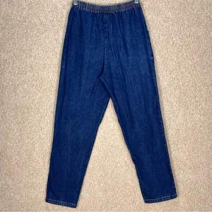 Imperfect vintage y2k 90s jeans cotton denim pull on stretchy waist‎ pockets thumbnail 2