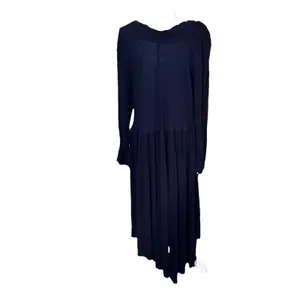 FP Beach Black Knit Tiered Midi Dress Long Sleeve Relaxed Boho‎ Size Medium thumbnail 2