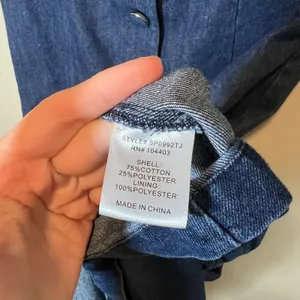 Zoe and Claire Denim Midi Dress Short Puff Sleeve Button Front Blue Small thumbnail 6