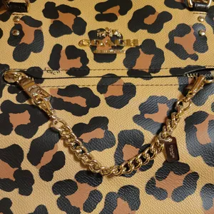 PRICE DROP Coach Town Car Ocelot Leopard Print Tote Leather Tan, Brown & Black thumbnail 7