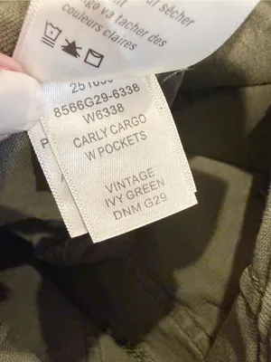 ANTHROPOLOGIE‎ PAIGE Carly Cargo Pants in Vintage Ivy Green Wide Leg Denim thumbnail 8