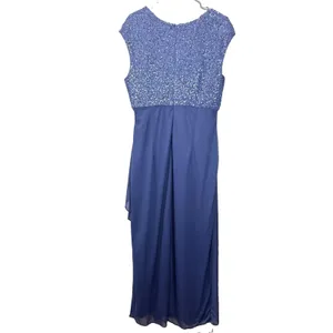 Alex Evenings Blue Long Sequin Mother of Bride Dress Wedding Formal Occasion 14 thumbnail 8