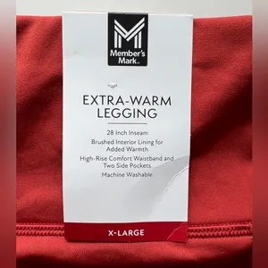 NWT Member's Mark Extra Warm High Rise Leggings XL Rusty Bronze Running thumbnail 5