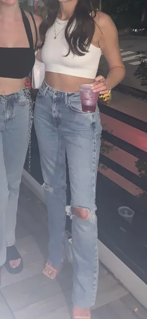 ZARA FLARED RIPPED SLIM FIT JEANS thumbnail 3