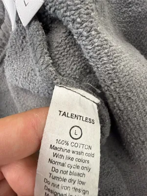 Talentless Women's Classic Heavyweight Short Grey Athleisure Cotton Drawstring L thumbnail 5