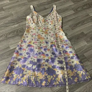 Adrianna Papell Floral Tank Top V-Neck Sleeveless Dress; size 4 thumbnail 6