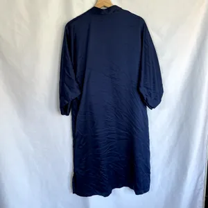 Victoria's Secret blue satin feel robe lingerie women's XS/S pockets no belt‎ thumbnail 8