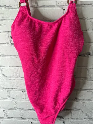 NWT shade and shore Hot Pink Terry One-Piece Swimsuit small thumbnail 1