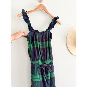 Aerie‎ | NWT Flannel Plaid Romper in Green Blue | Sz XS thumbnail 3