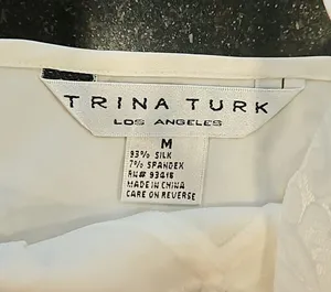 💕TRINA TURK💕 Liz Silk Blend Mini Slip Dress ~ White Medium M NWT thumbnail 6