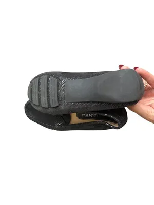 VAN ELI Black Leather Loafers Flats Size 6.5 thumbnail 2